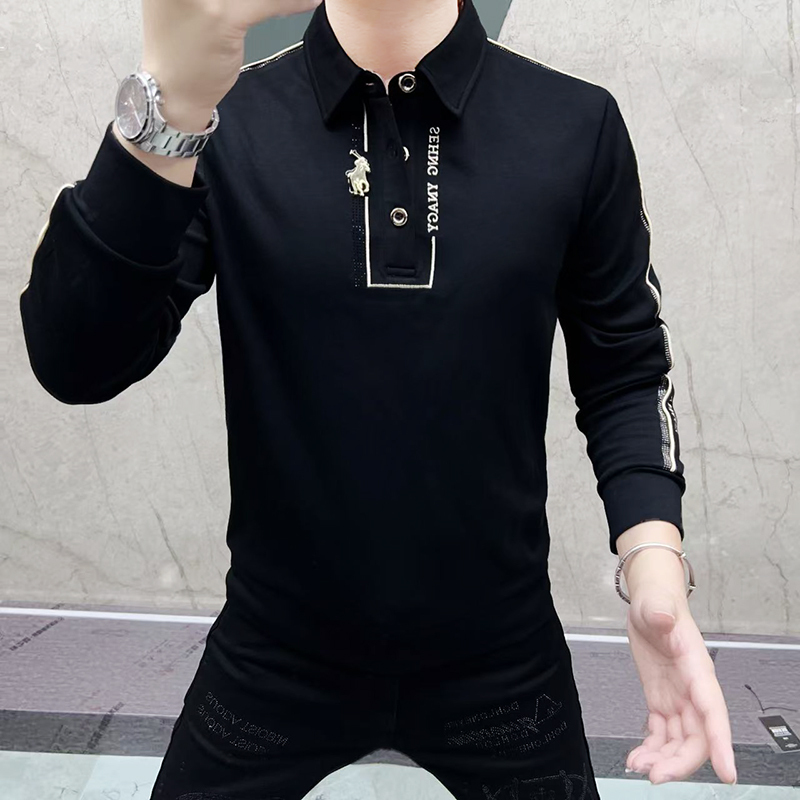 Vintage Fashion Outfits Men - Rhinestone Long Sleeve Sweatshirt Men Vintage