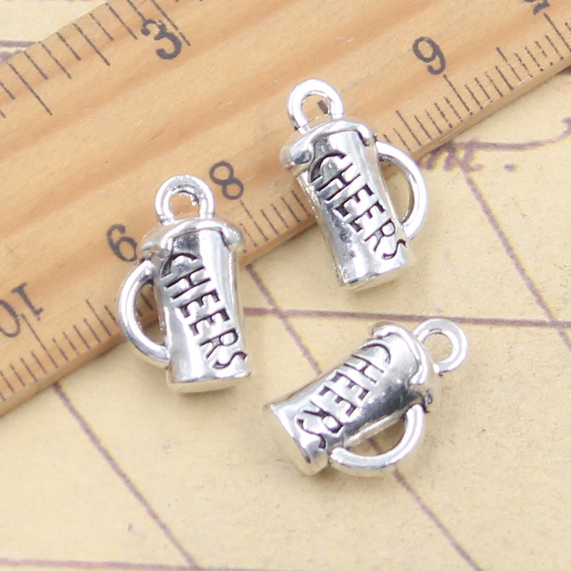 Vintage Fashion Finds - 10pcs Charms Cheers Beer Mug 18x11x6mm
