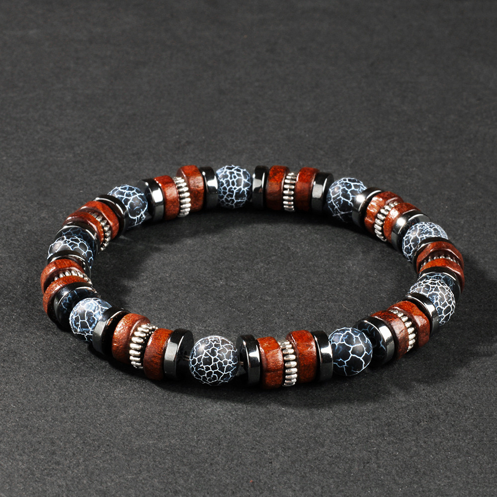 Vintage Fashion Outfits Men - Weathered agate bracelet men natural stone
