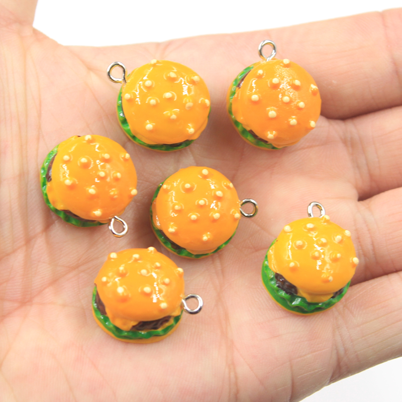 Vintage Fashion Finds - 10pcs Charms Simulate Burger Food Hamburger