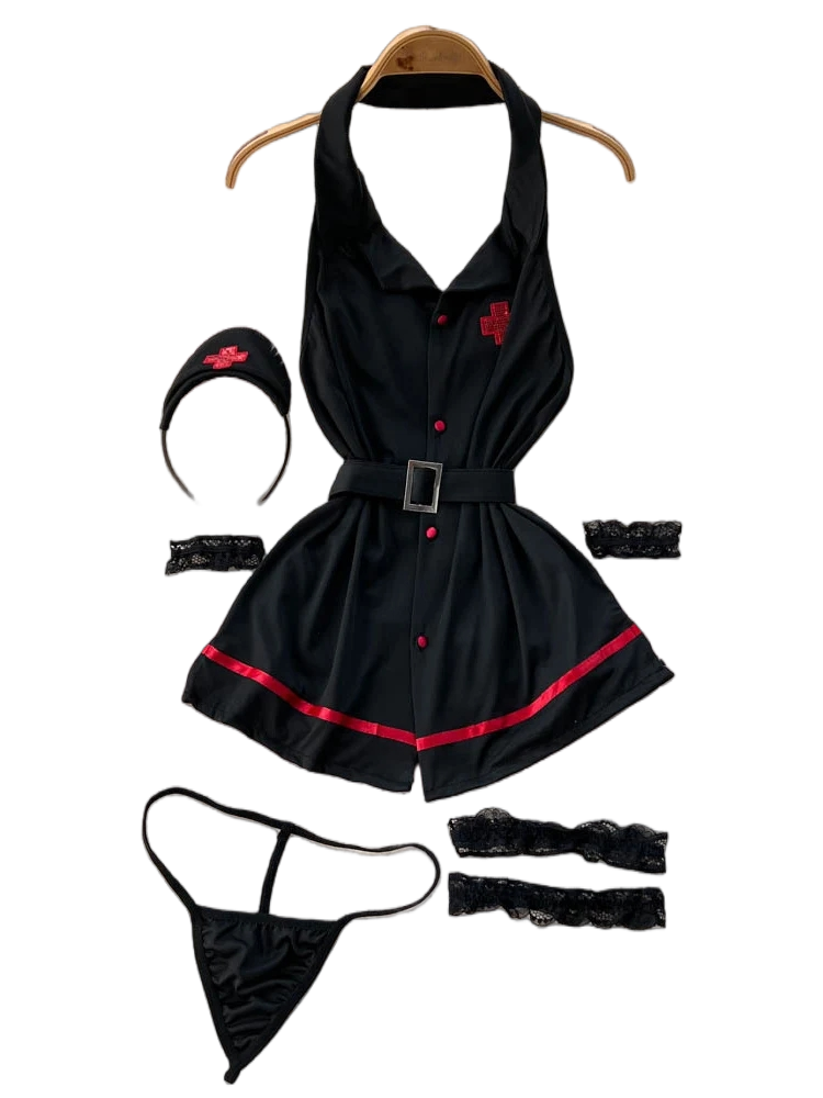 Vintage Women Fashion - Erotic Fashion Sexy Halter Lingerie Dress