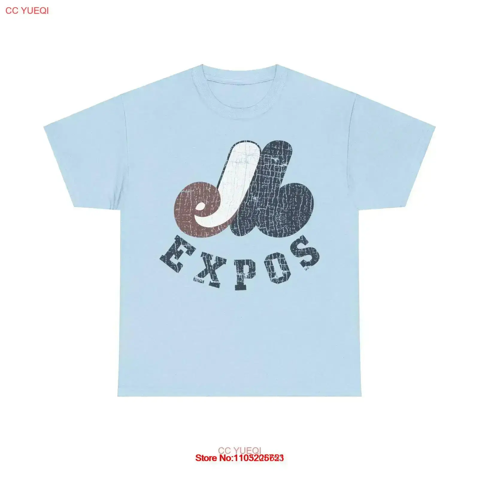 Vintage Fashion Logos - Montreal Expos Distressed Logo Baseball T