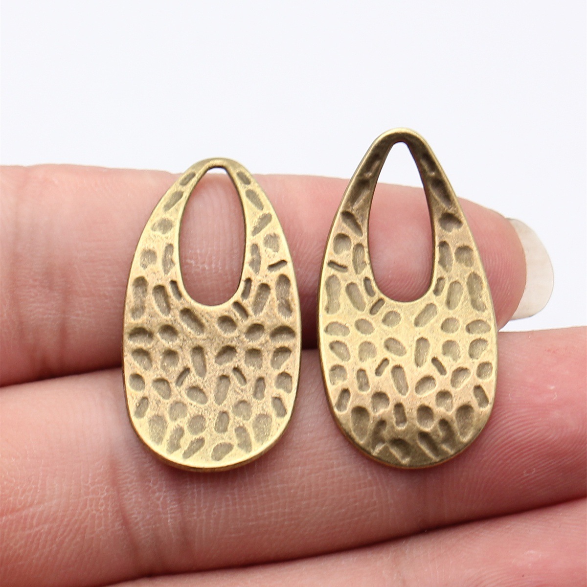 Vintage Fashion Tumblr - 10pcs 34x18mm 5 Colors Hammered Teardrop
