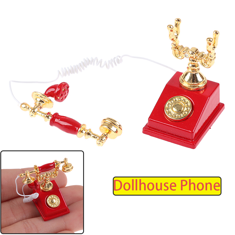 Vintage Fashion Houses - 1:12 Vintage Phone Dollhouse Miniature Old