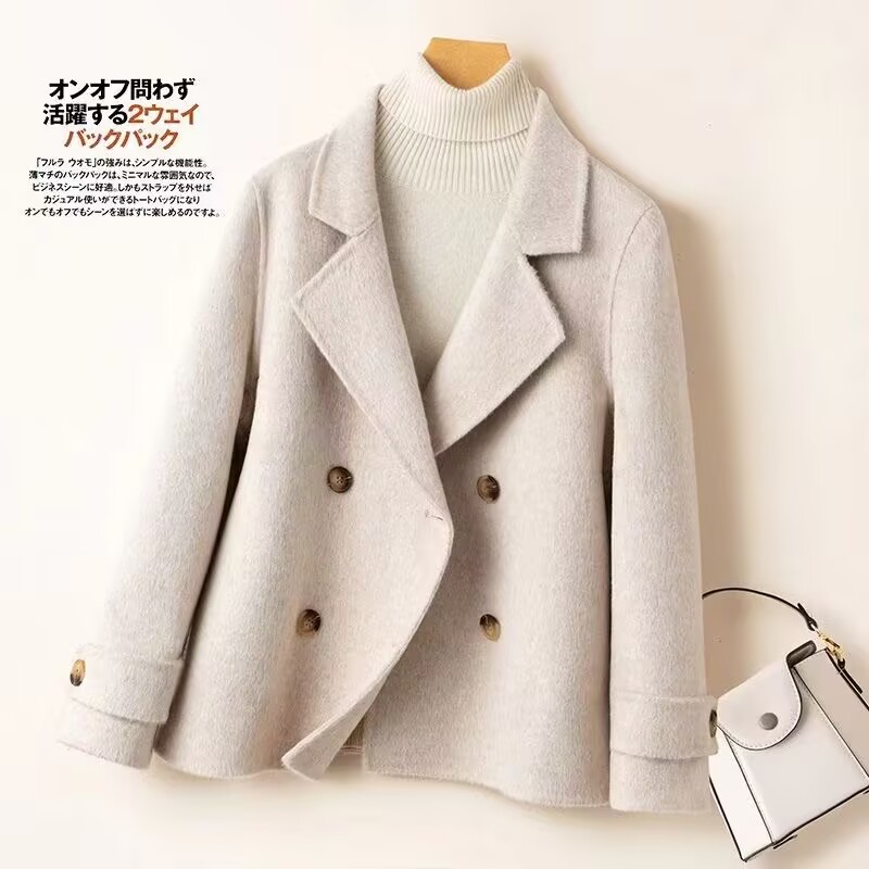 Vintage Fashion Dolls - High-Quality Double-Sided Woolen Coat For Women