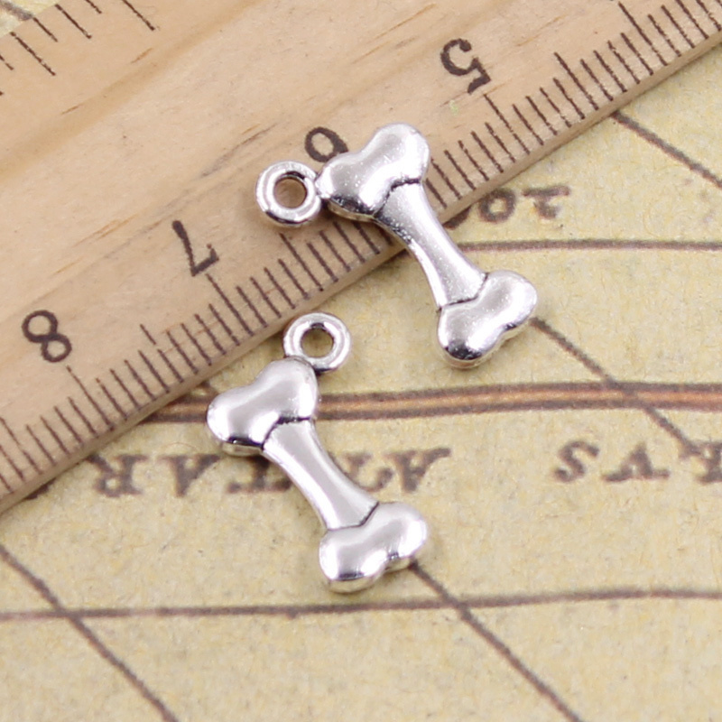 Vintage Fashion Finds - 40pcs Charms Dog Bone 16x10mm Antique