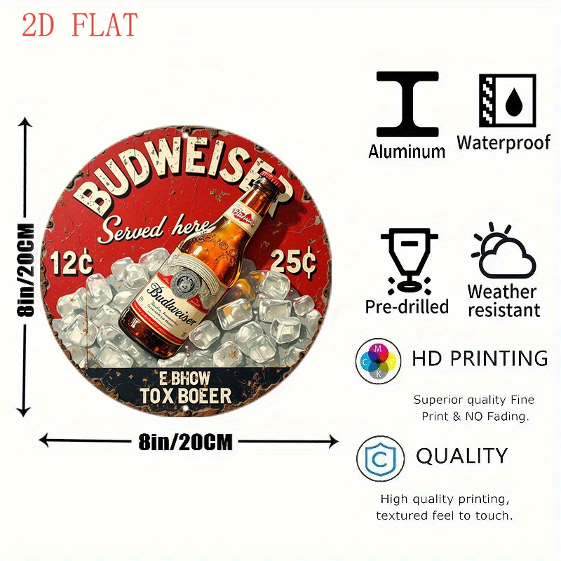 1pc Vintage Beer Logo Metal Wa - Vintage Fashion Plates recension och pris