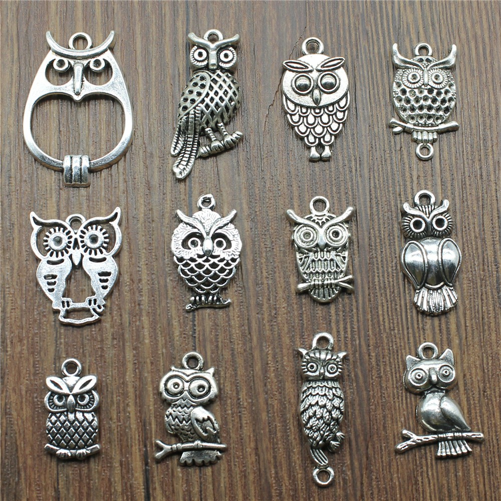 10pcs Charms Owl Antique Silve - Vintage Fashion Tumblr recension och pris