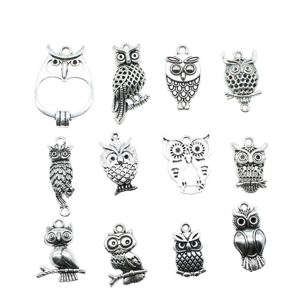 10pcs Charms Owl Antique Silve - Vintage Fashion Tumblr recension och pris