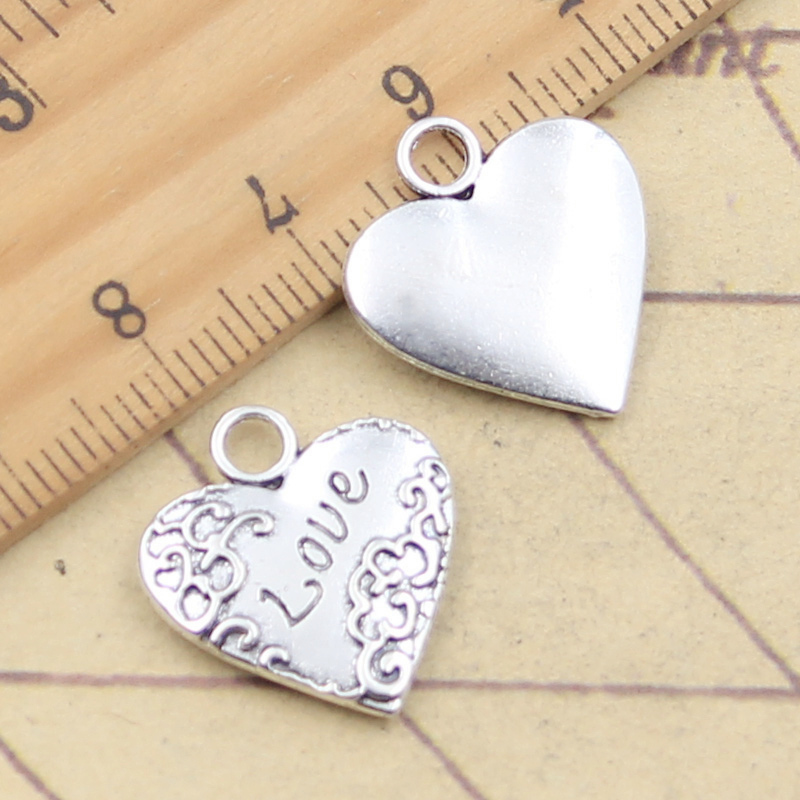 10pcs Charms Heart Love 19x18m - Vintage Fashion Finds recension och pris