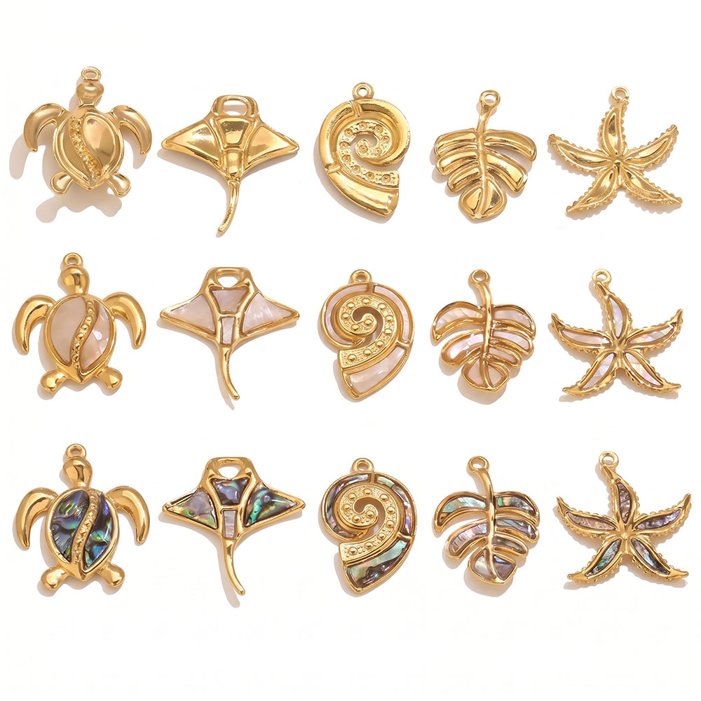 2pcs Enamel Ocean Animal Charm - Vintage Fashion Finds recension och pris