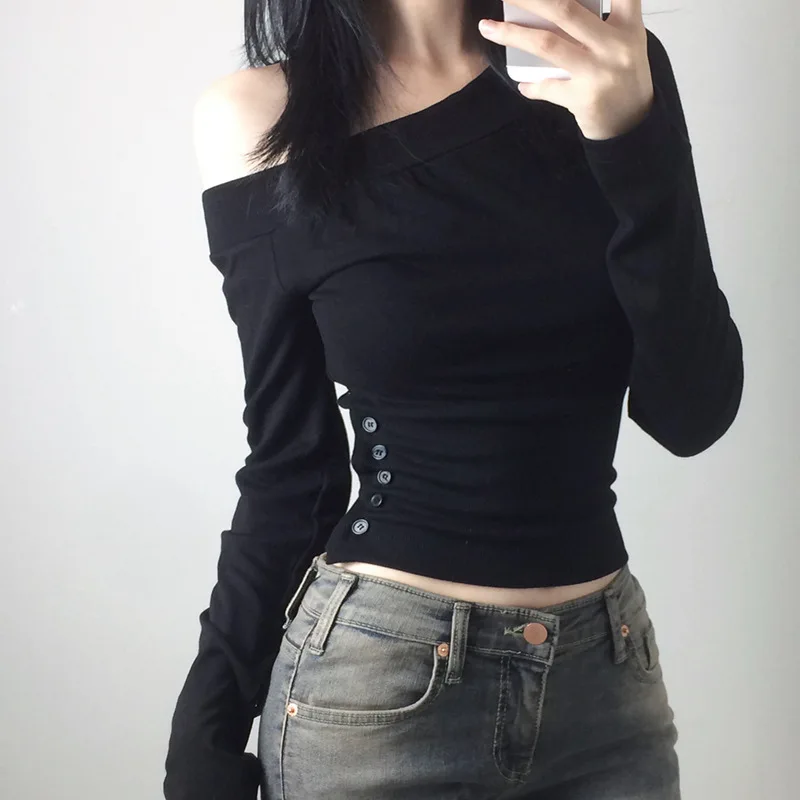 Y2K Vintage Pleated Button T-S - Vintage Fashion T Shirts recension och pris