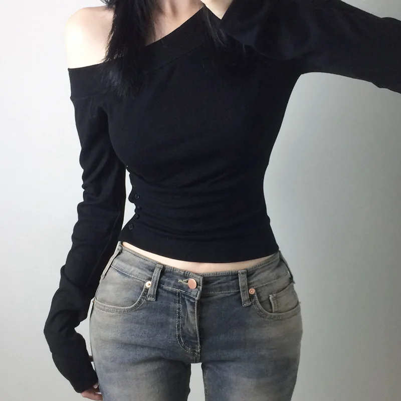 Y2K Vintage Pleated Button T-S - Vintage Fashion T Shirts recension och pris