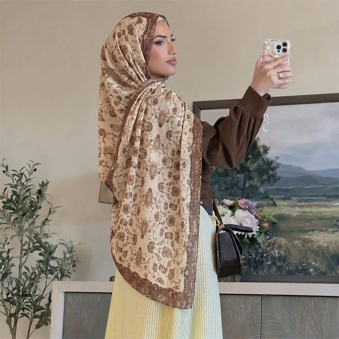 Vintage Floral Print Hijab Sof - Vintage Women Fashion recension och pris
