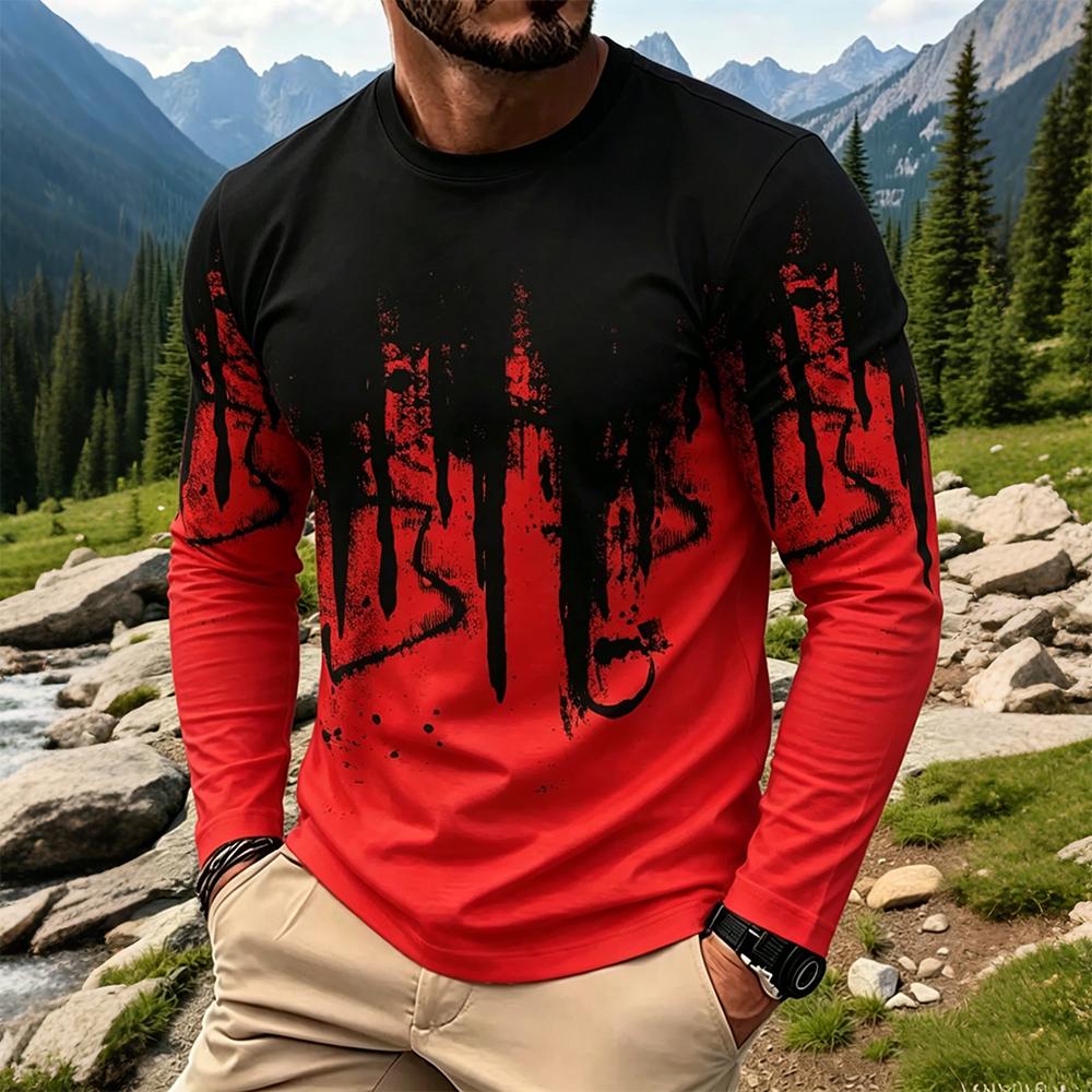 Men's Gradient Ink Splash Long - Vintage Fashion T Shirts recension och pris